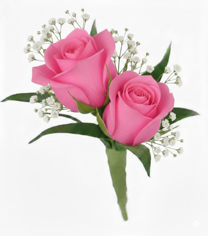 An image of Boutonniere Spray Rose Red Standard