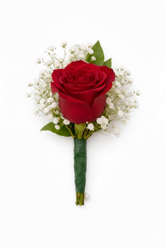 An image of Boutonniere Rose Pink Standard