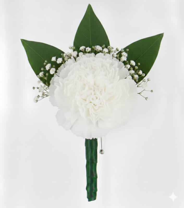 An image of Boutonniere Carnation Red Deluxe