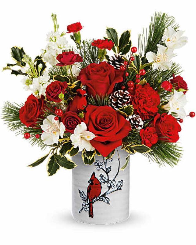 An image of Teleflora's Woodland Cardinal Bouquet Standard
