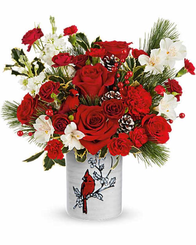 An image of Teleflora's Woodland Cardinal Bouquet Standard