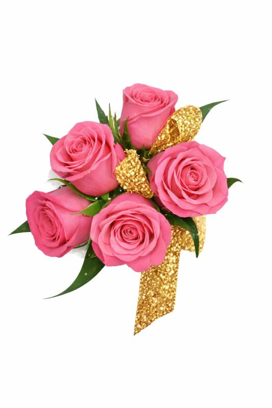 An image of Pink Spray Rose Corsage Black Bracelet