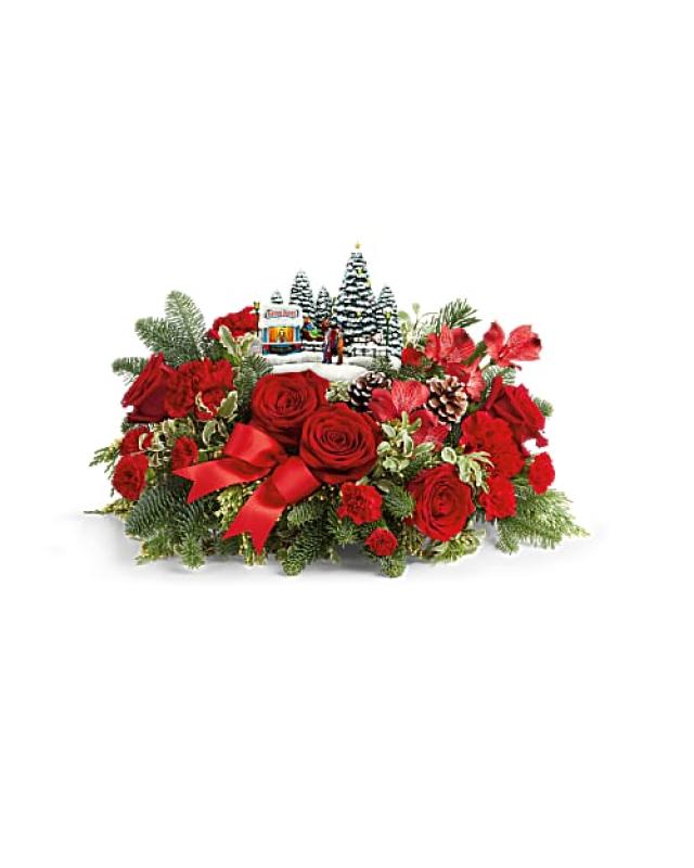 An image of Teleflora's Thomas Kinkade Charming Sleigh Bouquet Standard