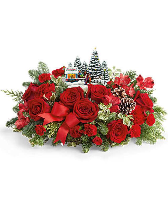 An image of Teleflora's Thomas Kinkade Charming Sleigh Bouquet Standard