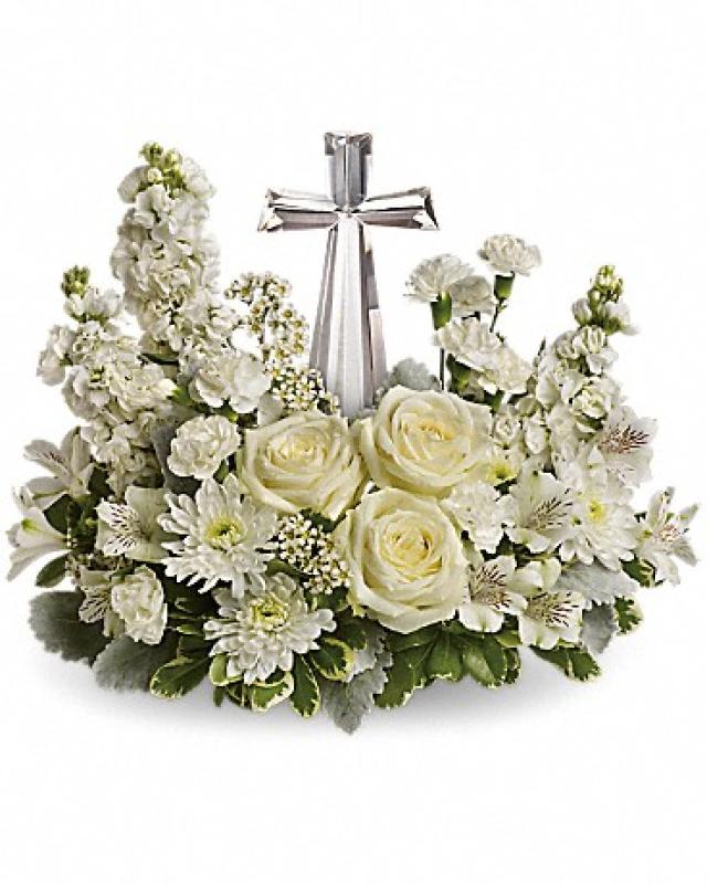 An image of Teleflora's Divine Peace Crystal/Cross Standard