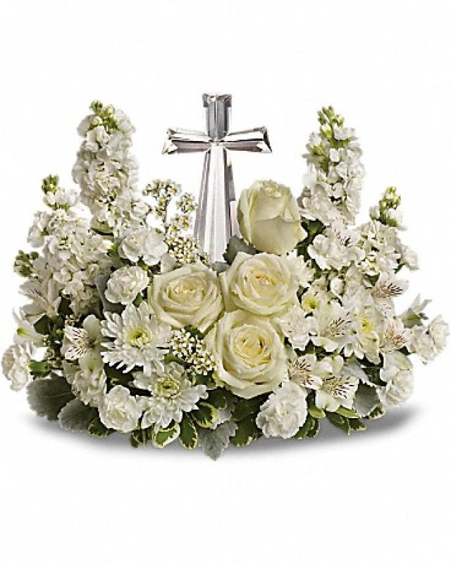 An image of Teleflora's Divine Peace Crystal/Cross Standard