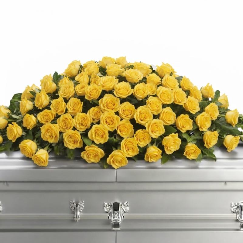 An image of Teleflora's Greatest Love Casket Spray Lavender Standard