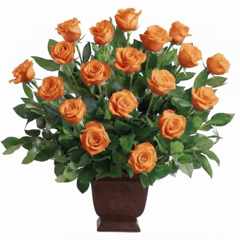 An image of Teleflora's Rose Tribute Companion Arrangement Lavender Standard