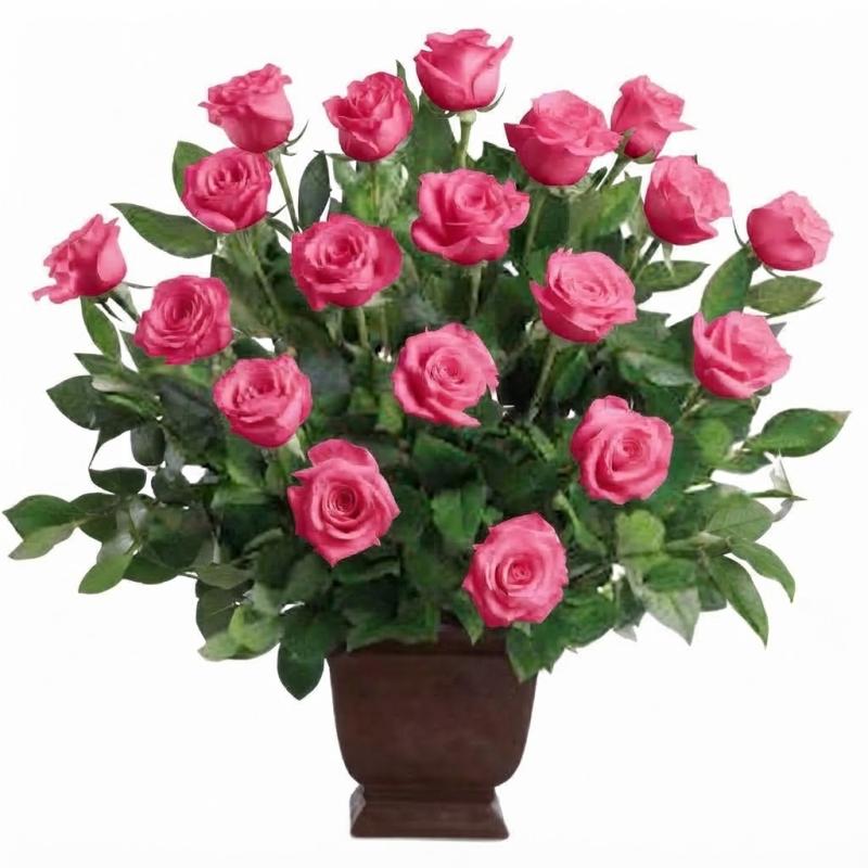 An image of Teleflora's Rose Tribute Companion Arrangement Lavender Standard