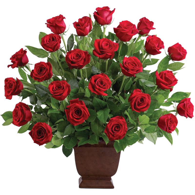 An image of Teleflora's Rose Tribute Companion Arrangement Lavender Standard