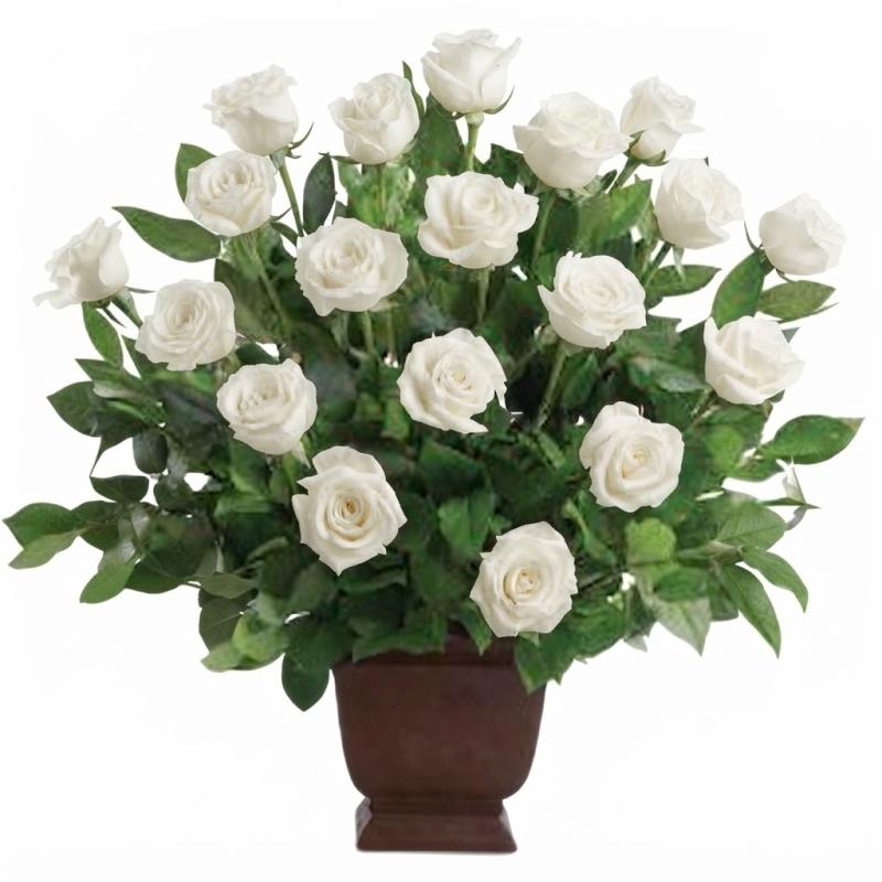 An image of Teleflora's Rose Tribute Companion Arrangement Lavender Standard