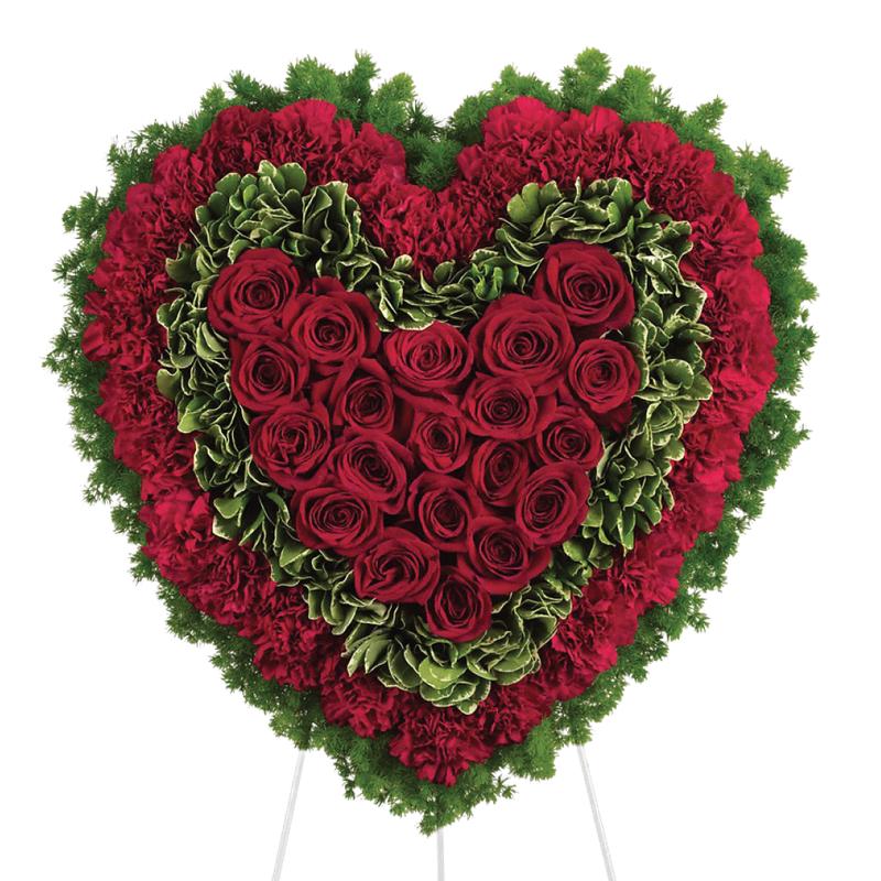 An image of Teleflora's Majestic Heart Standing Heart Easel Lavender Standard