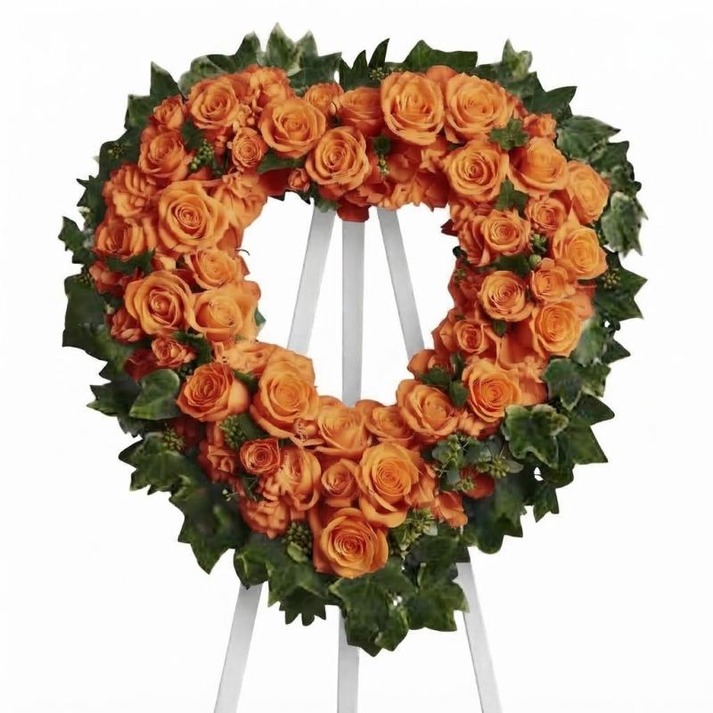 An image of Teleflora's Blessed Heart Standing Heart Easel Lavender Standard