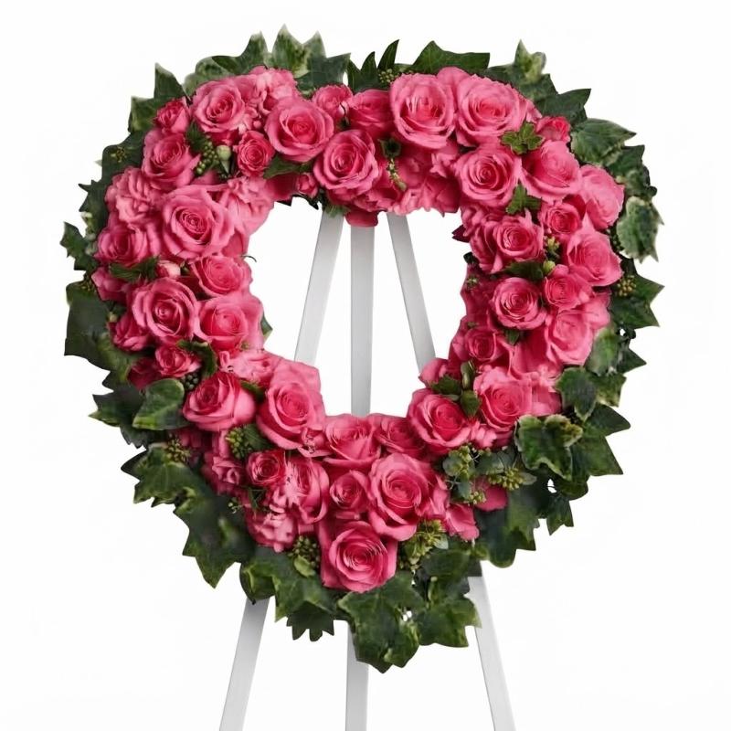 An image of Teleflora's Blessed Heart Standing Heart Easel Lavender Standard