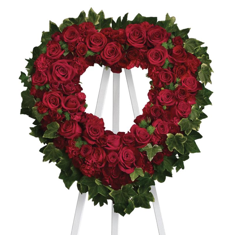 An image of Teleflora's Blessed Heart Standing Heart Easel Lavender Standard
