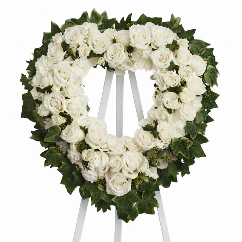An image of Teleflora's Blessed Heart Standing Heart Easel Lavender Standard