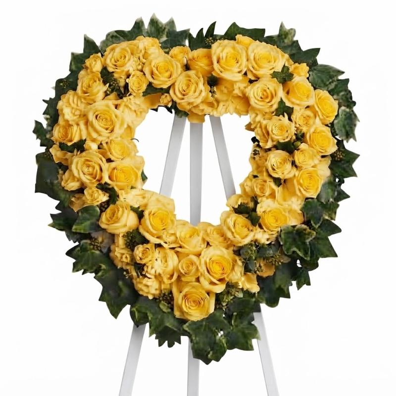 An image of Teleflora's Blessed Heart Standing Heart Easel Lavender Standard