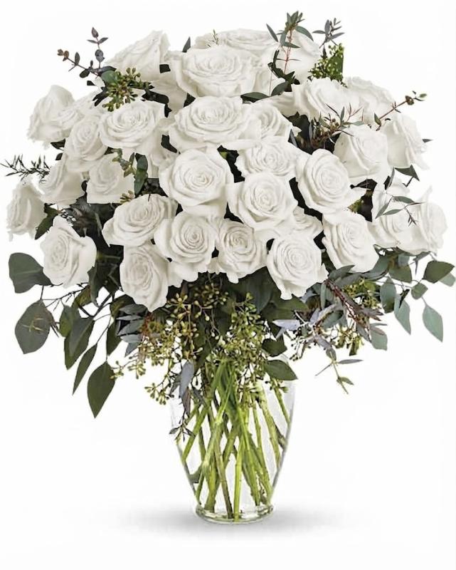 An image of Teleflora's Forever Beloved Arrangement Lavender Standard
