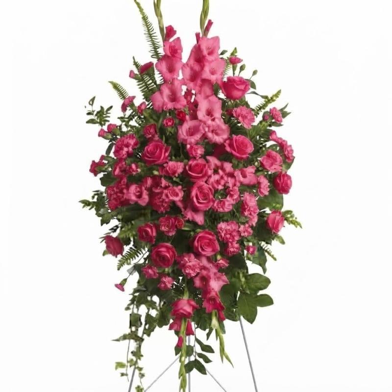 An image of Teleflora's Deep in Our Hearts Standing Spray Lavender Standard