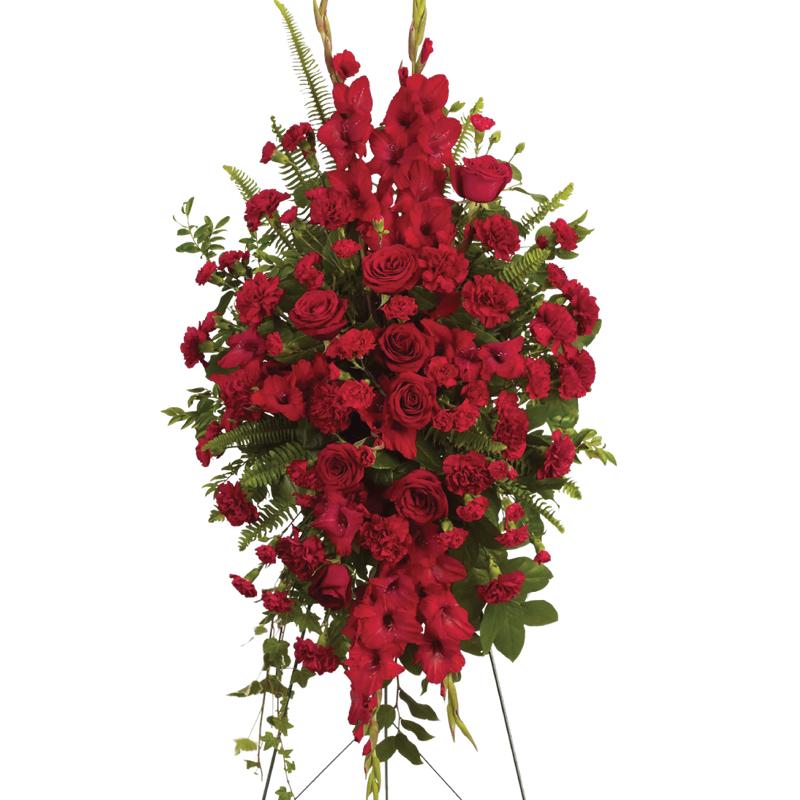 An image of Teleflora's Deep in Our Hearts Standing Spray Lavender Standard