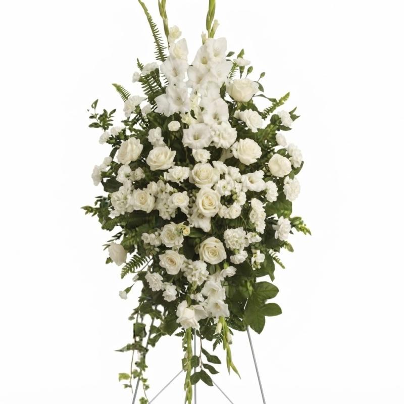 An image of Teleflora's Deep in Our Hearts Standing Spray Lavender Standard