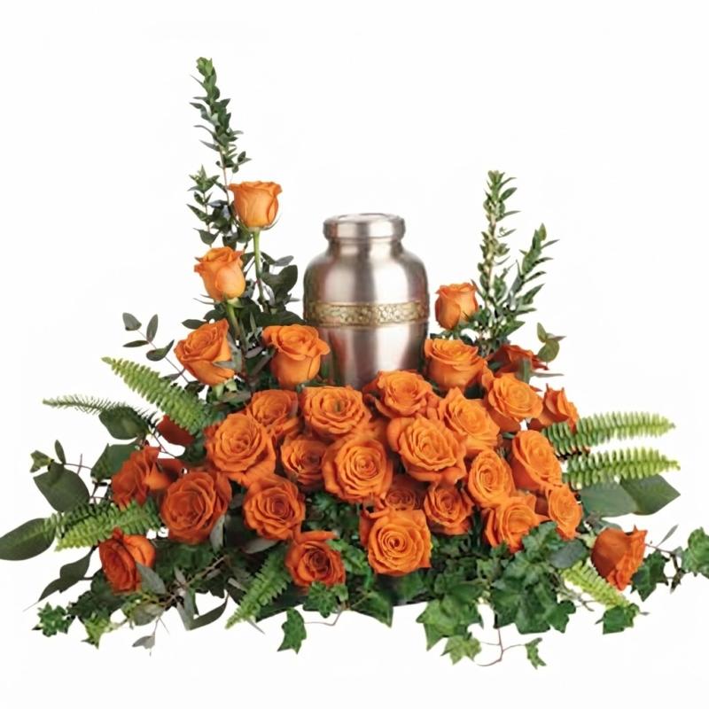 An image of Teleflora's Forever in Our Hearts Cremation Tribute Lavender Standard