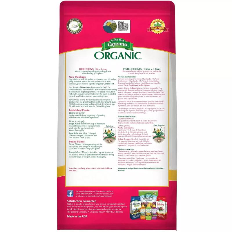 An image of Organic Rose-tone® Rose & Flower Food Espoma 4 lb