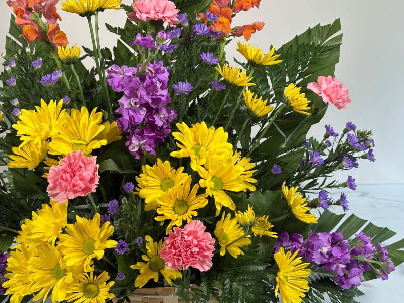 An image of Funeral Basket Traditional Colorful Standard